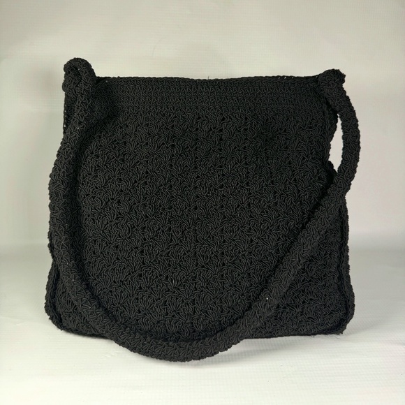 Y2K ESPRIT Black Woven Shoulder Bag - Picture 1 of 4